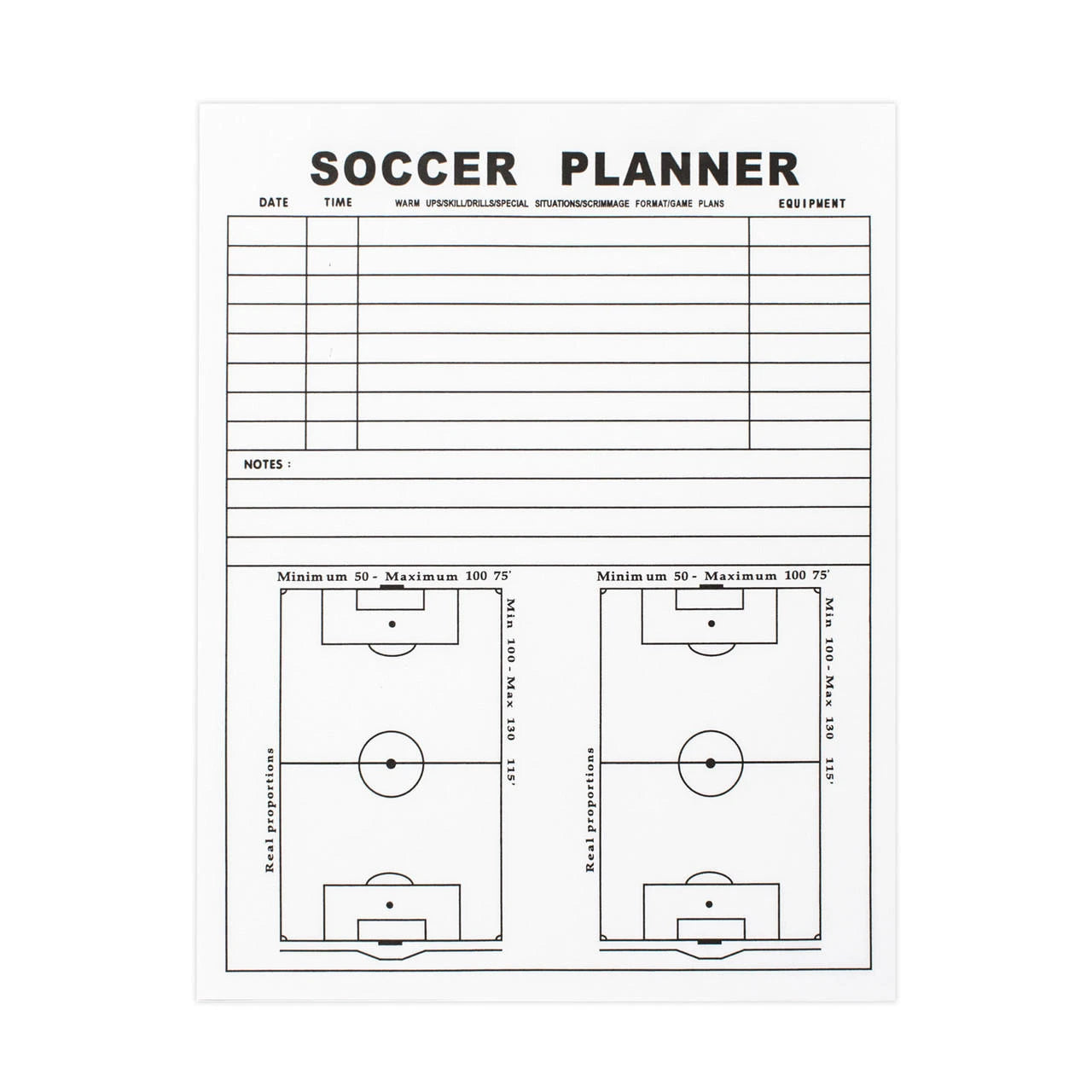 Soccer Innovations Coaches Folder Replacement Note Planner