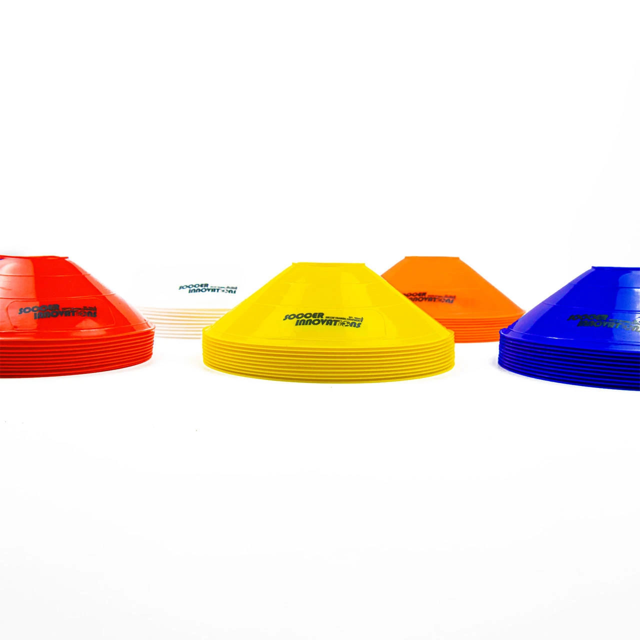 Soccer Innovations 8" Multi Color Disc Cones With Cone Rack (Set Of 50)