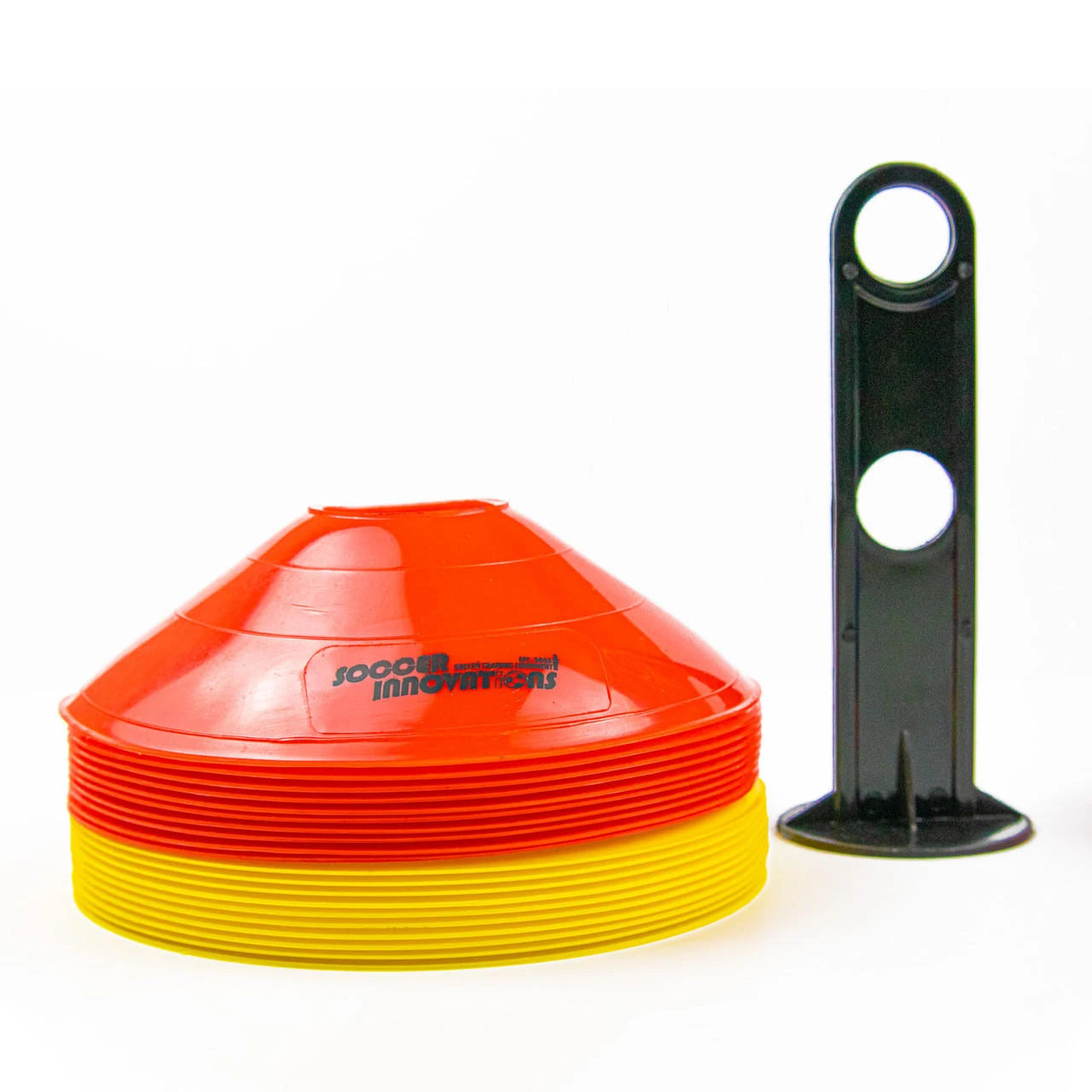 Soccer Innovations 8" Multi Color Disc Cones With Cone Rack (Set Of 50)
