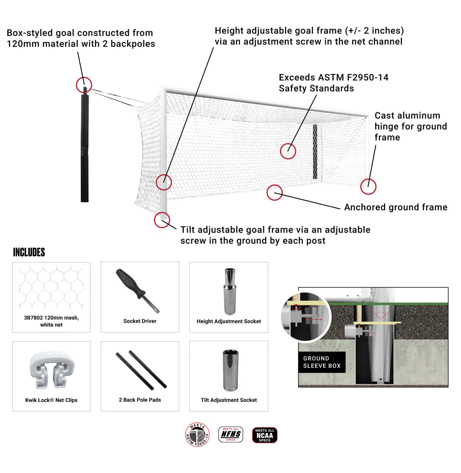 Kwik Goal International Stadium Match Goal – Fully Adjustable