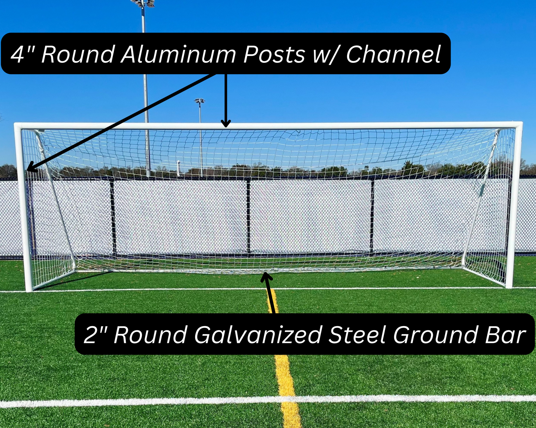 PEVO Channel Series Soccer Goal - 6.5 x 18.5