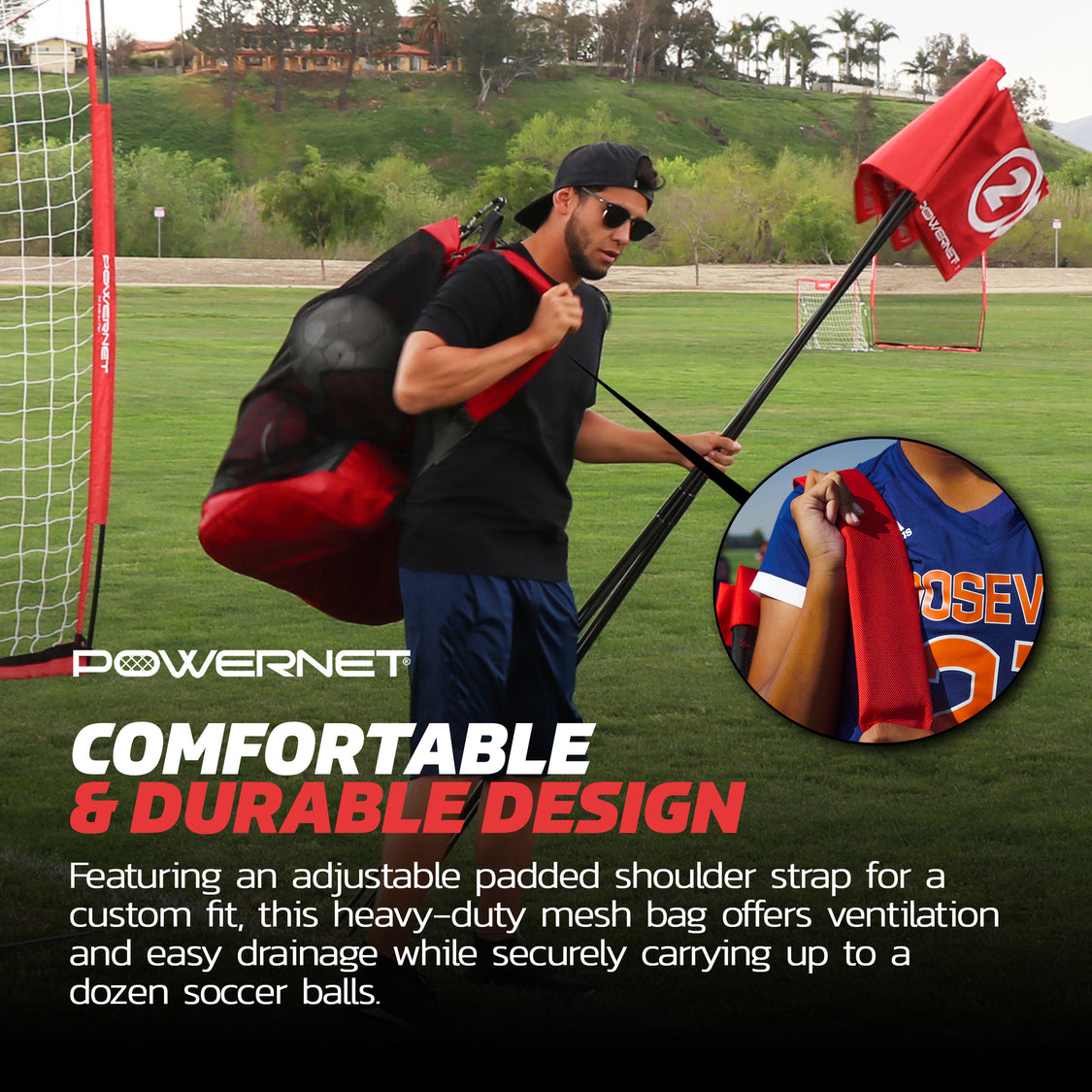 Powernet Soccer Ball Large Bag | Mesh Bag Storage Sack