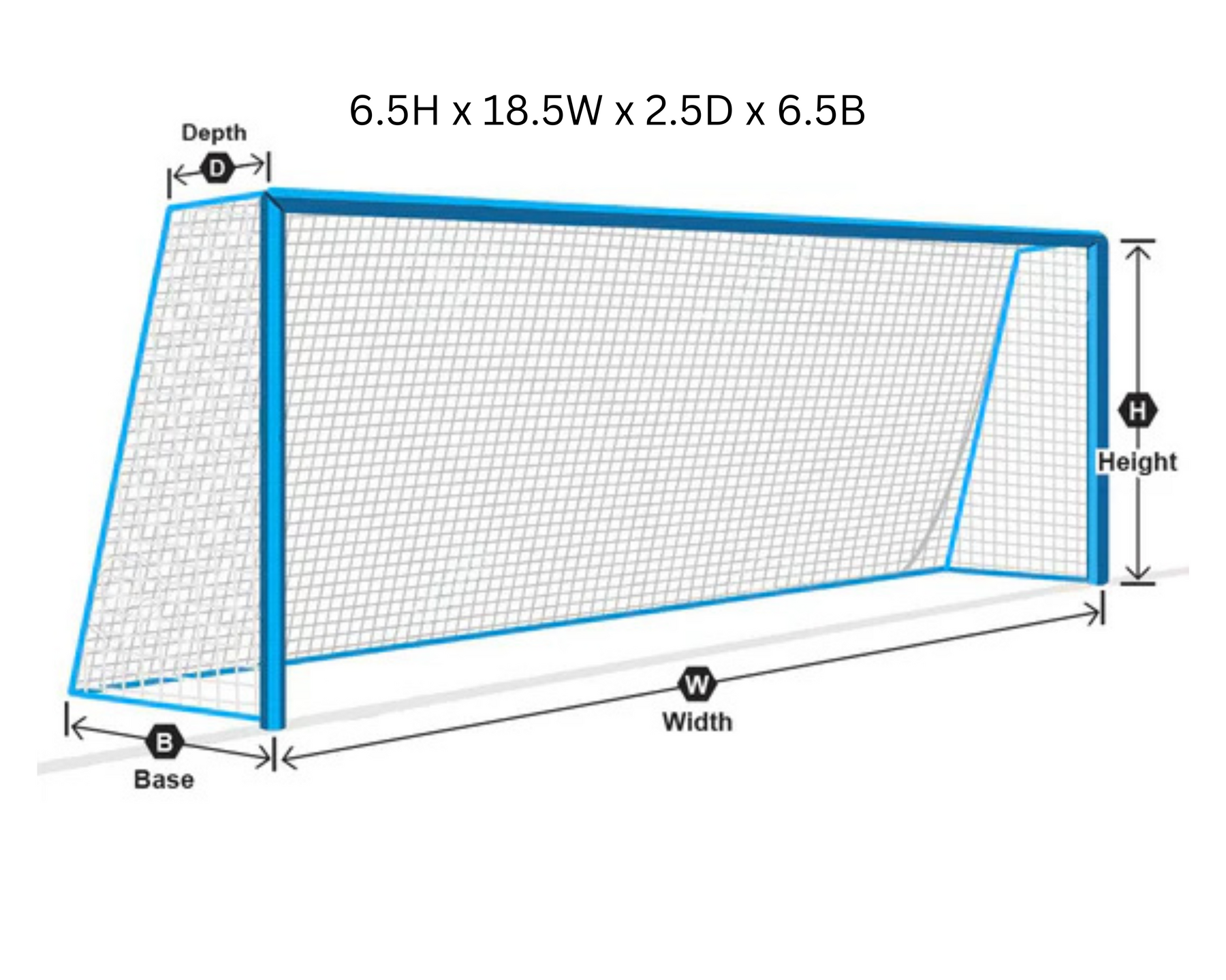 PEVO 6x18 Soccer Net (6.5x18.5x2.5x6.5)