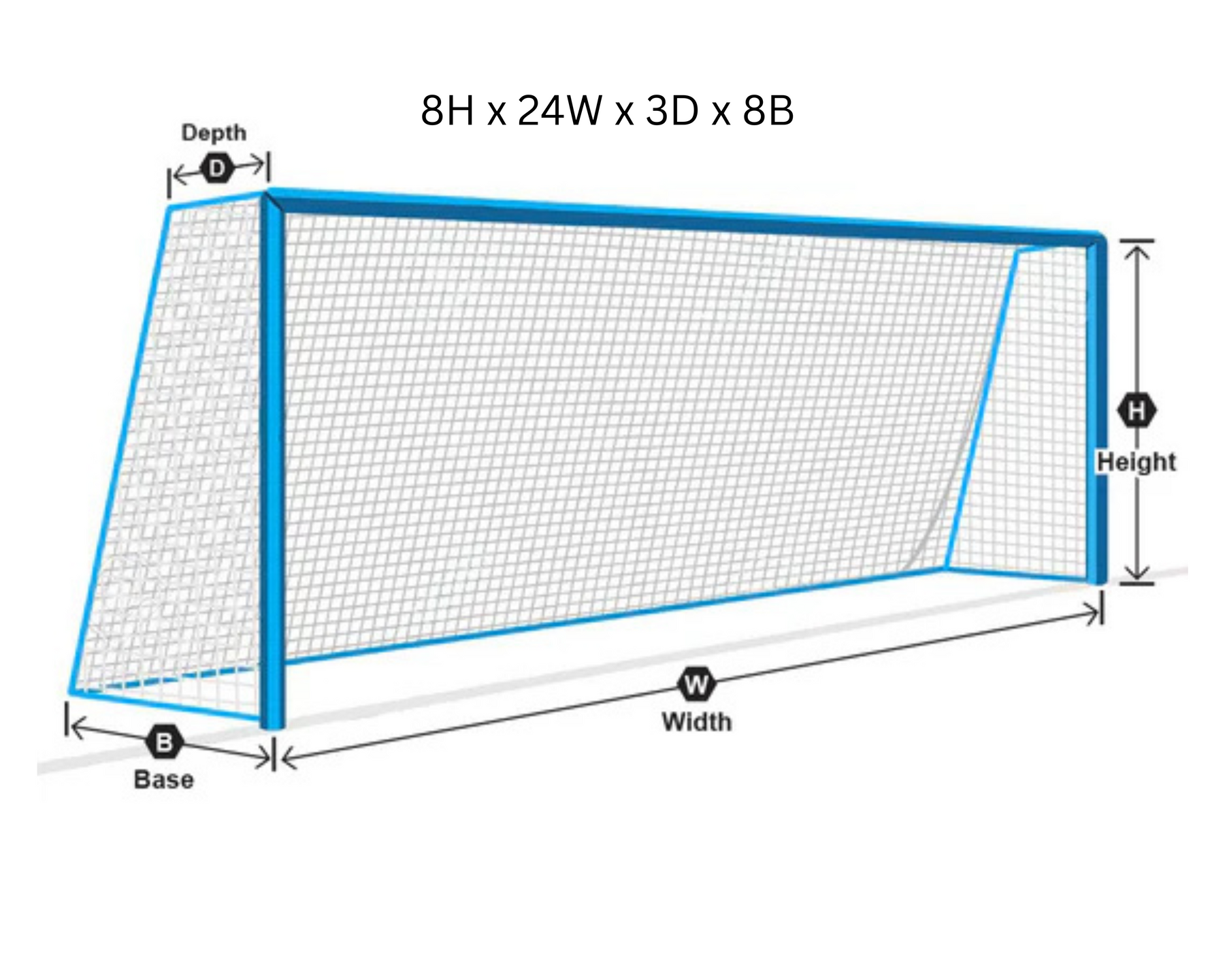 PEVO 8x24 Soccer Net (8x24x3x8)