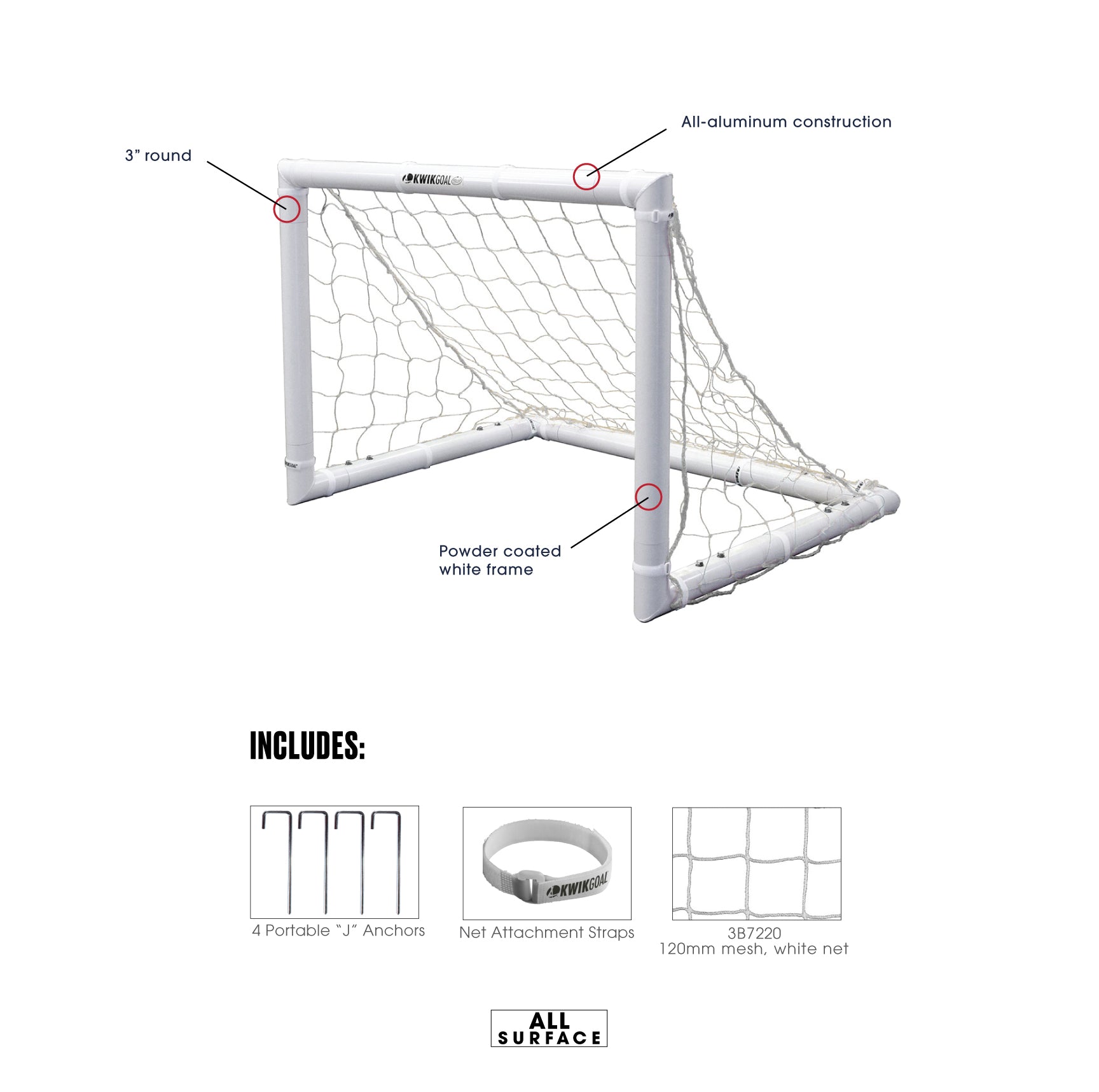 Kwik Goal Academy Training Goal 3 x 4