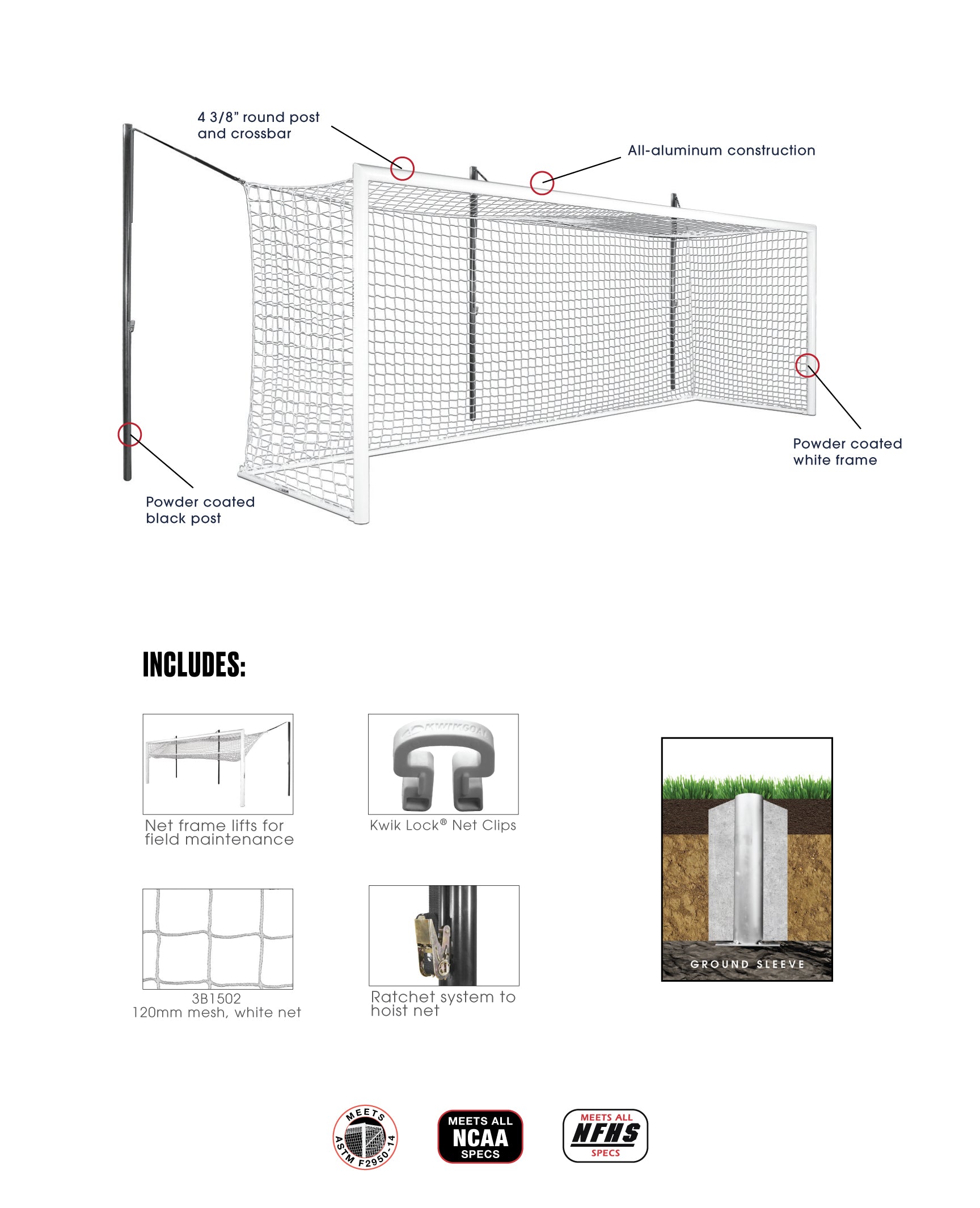 Kwik Goal Pro Premier® World Competition Soccer Goal