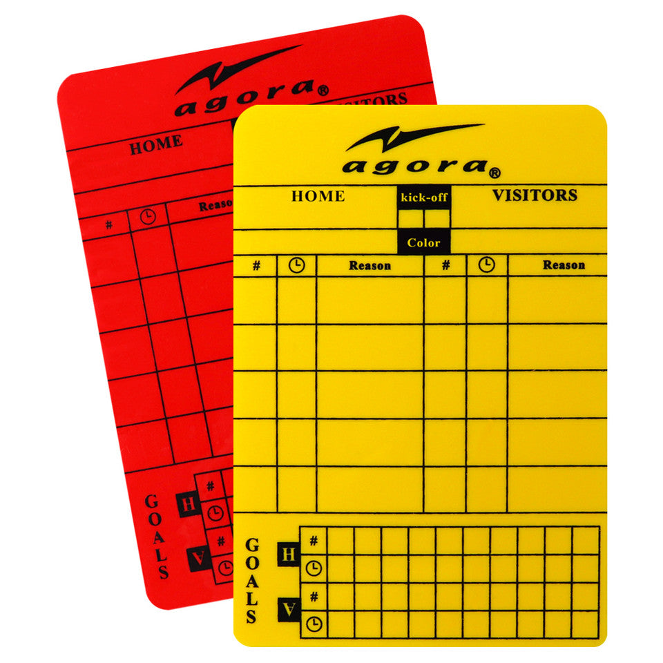 AGORA Referee Write-On Red and Yellow Card Set