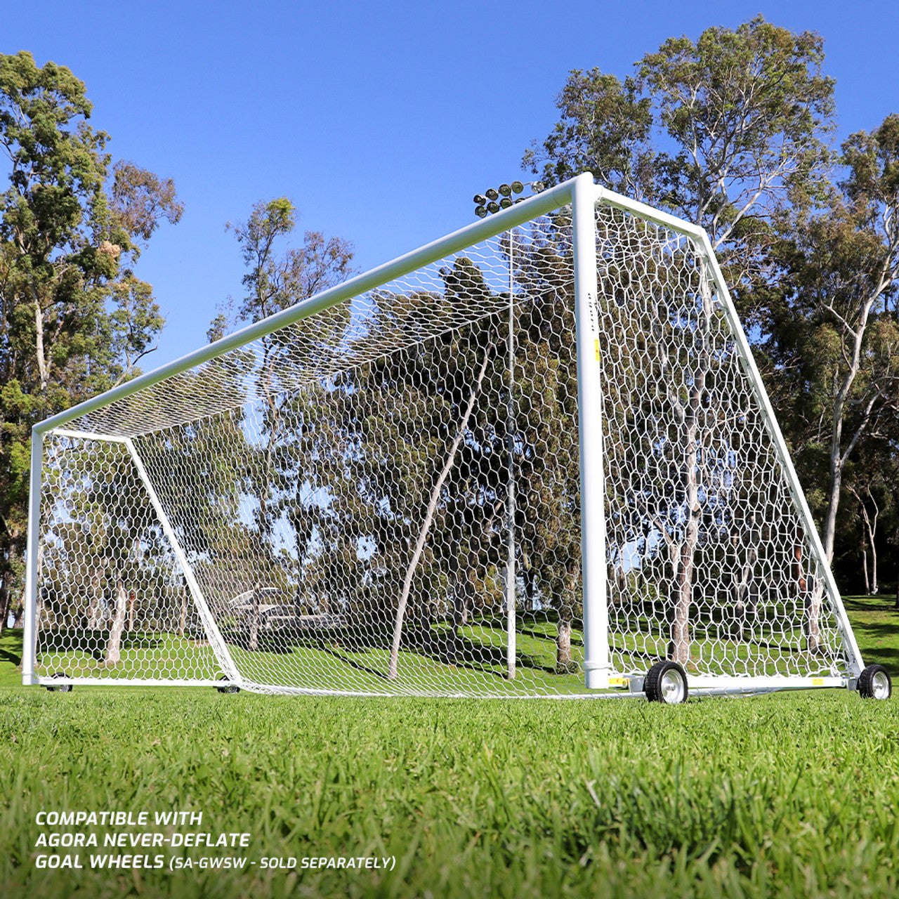 AGORA 4" Euro Pro Regulation Soccer Goal - 8'x24'