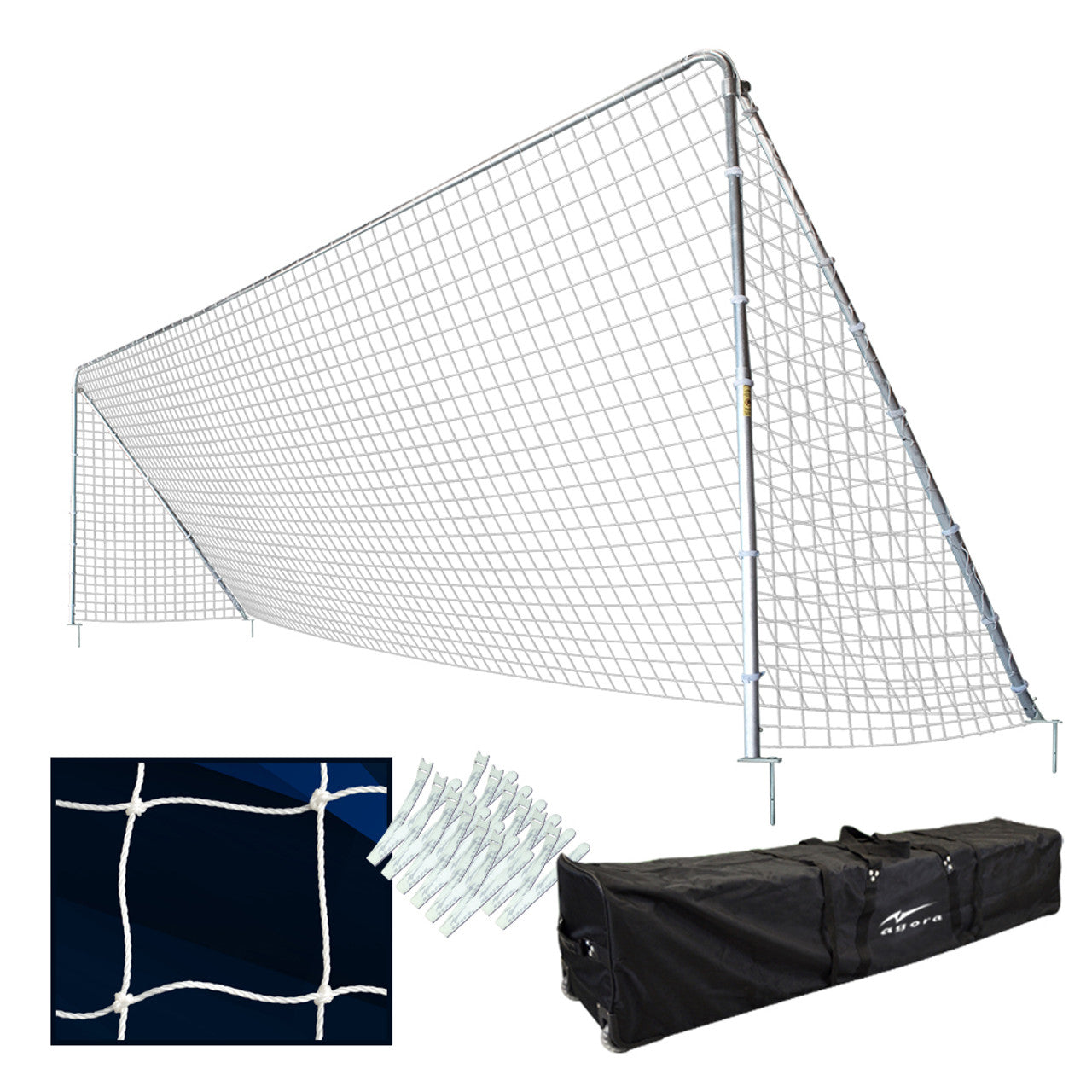AGORA Aluminum Telescopic Soccer Goal - 8'x24'