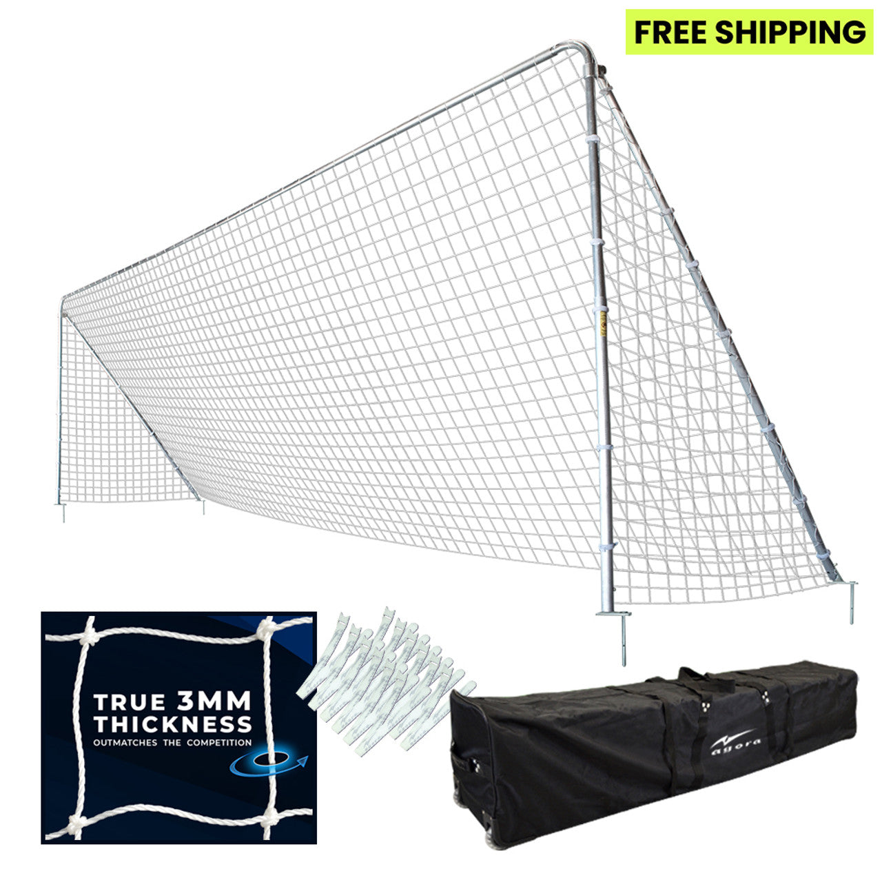 AGORA Aluminum Telescopic Soccer Goal - 8'x24'