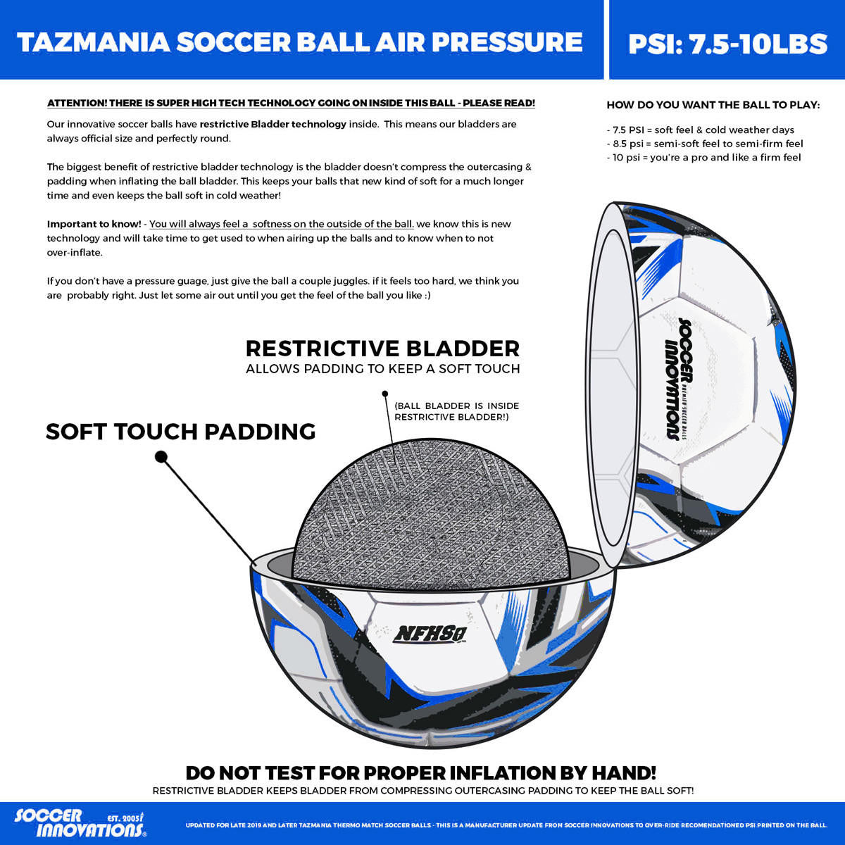 Soccer Innovations NFHS Blue Tazmania Match Ball