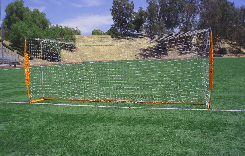 Bownet 6'6" x 18'6" regulation soccer goal with portable frame product view portable soccer equipment