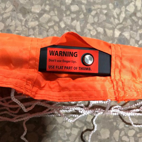 Bownet barrier net center view showing full-width coverage for field protection