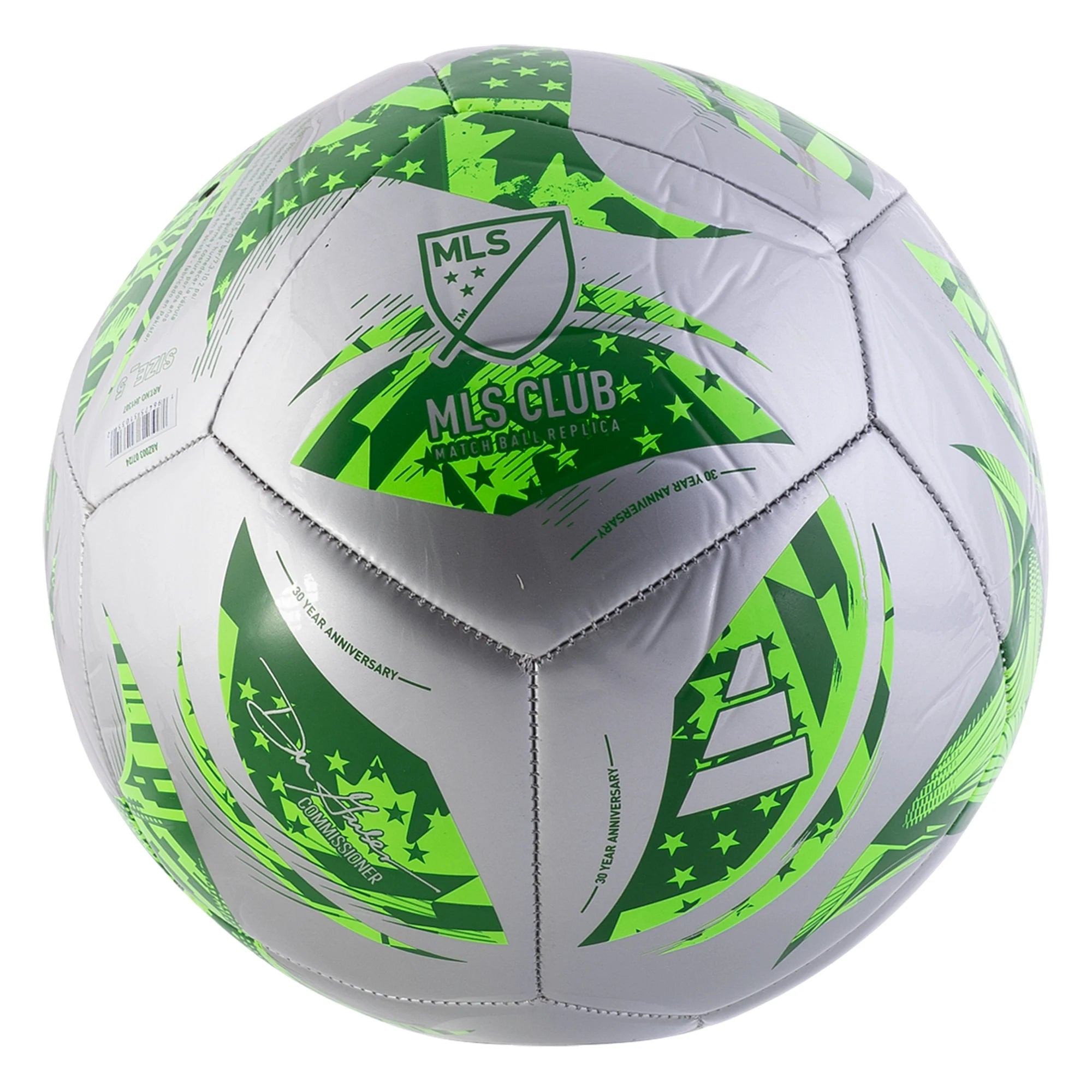 Adidas MLS Club Soccer Ball 2025 - Silver/Green