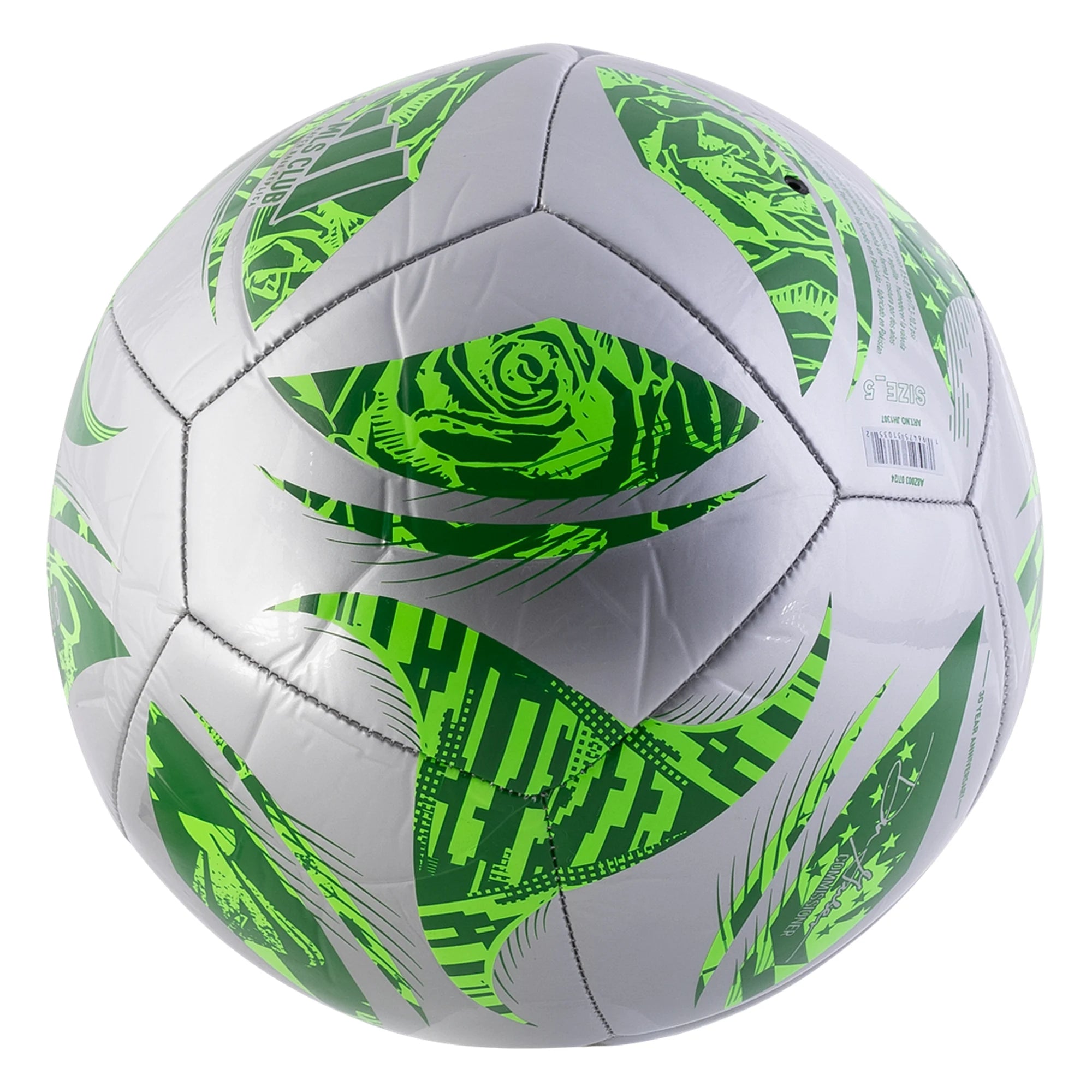 Adidas MLS Club Soccer Ball 2025 - Silver/Green