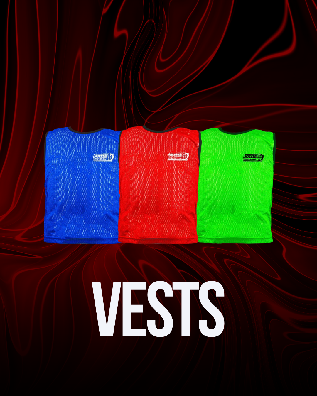 Colorful soccer scrimmage vests and pinnies for team training