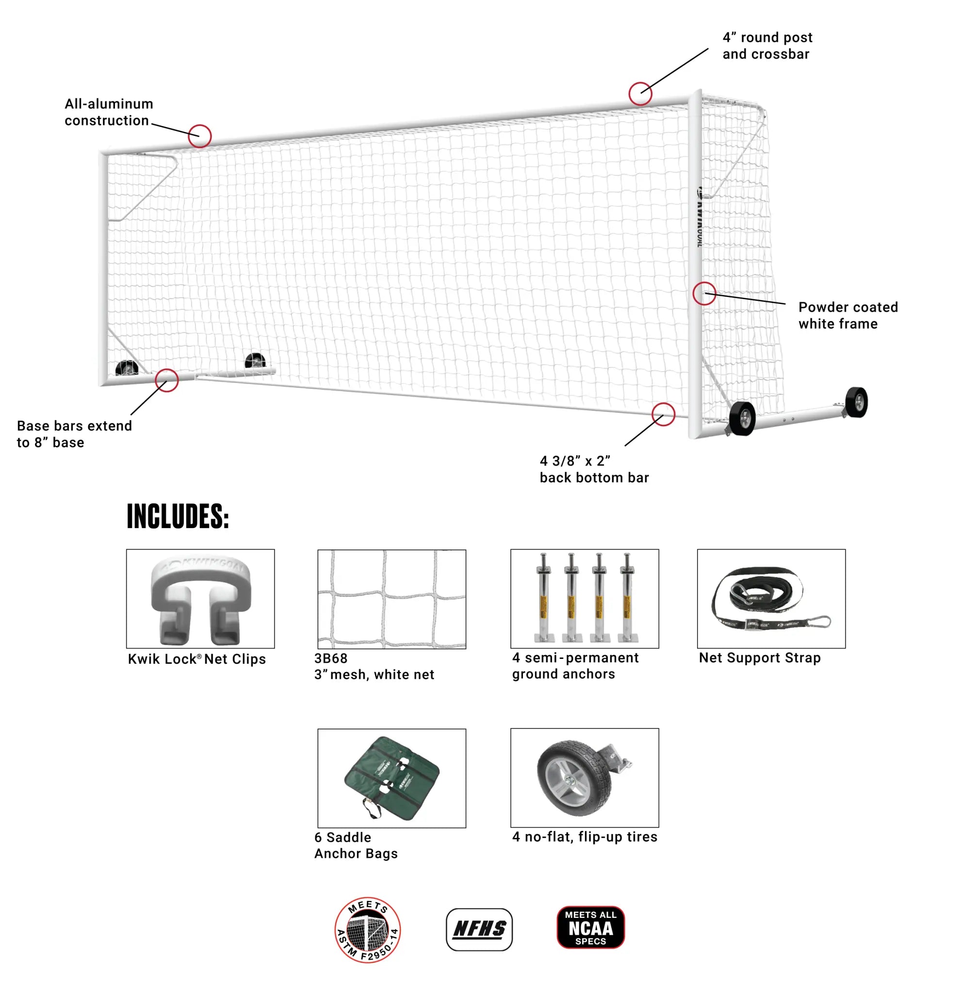 Kwik Goal Fusion® 120 Soccer Goal
