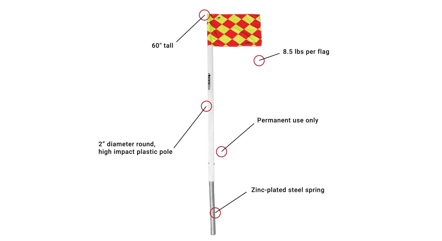 Kwik Goal World Class Corner Flags – 2″ Pole