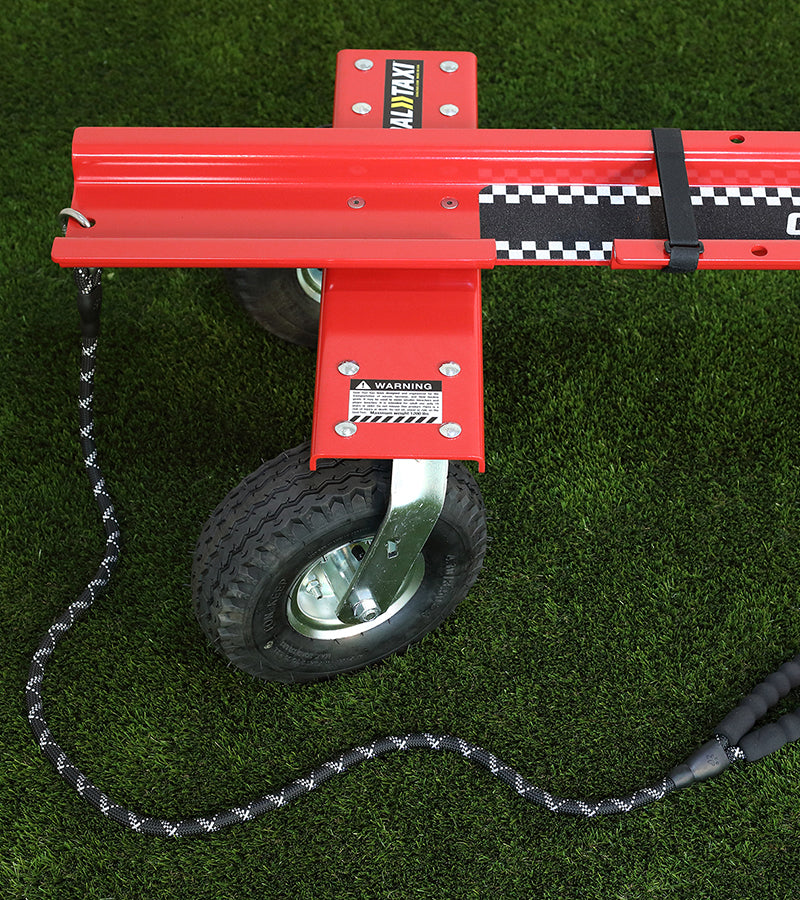 Goal Taxi Max equipment dolly showing heavy-duty construction and wheel detail
