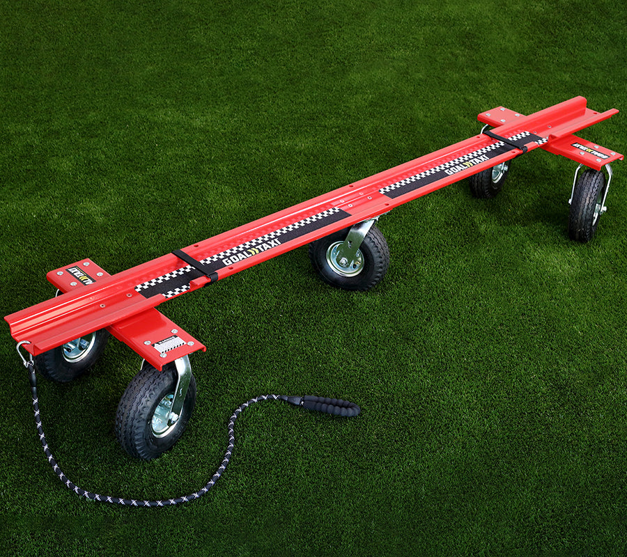 Goal Taxi Max heavy-duty equipment mover showing 360-degree wheel capability