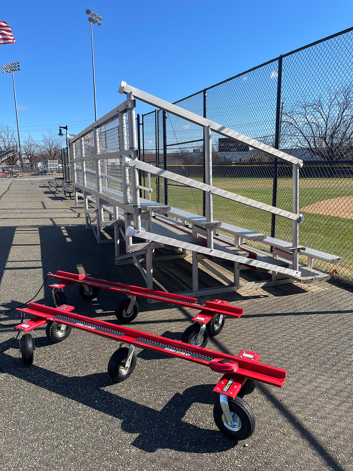 Goal Taxi Max dolly system showing universal sports equipment moving solution