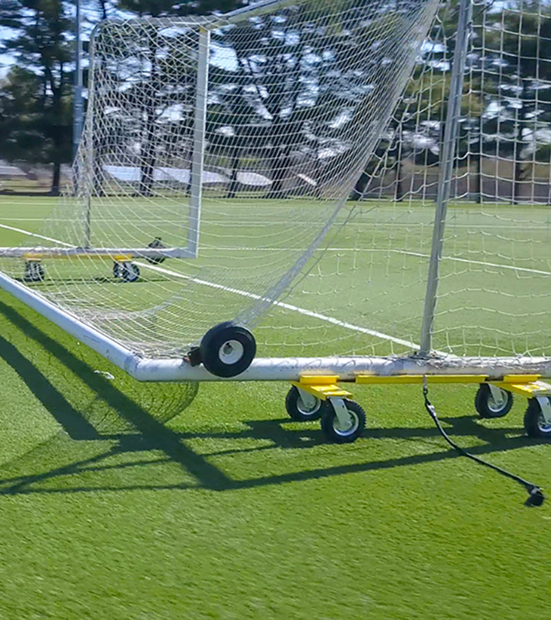Goal Taxi aluminum sports equipment mover with 8-inch swivel wheels for team training and practice