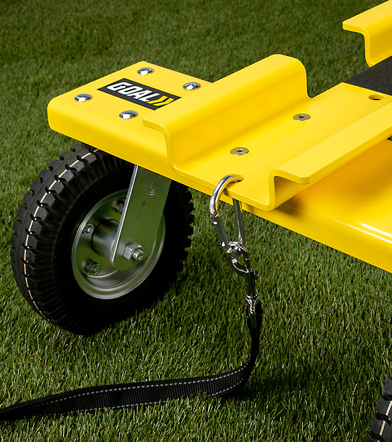 Goal Taxi aluminum sports equipment mover with 8-inch swivel wheels for team training and practice