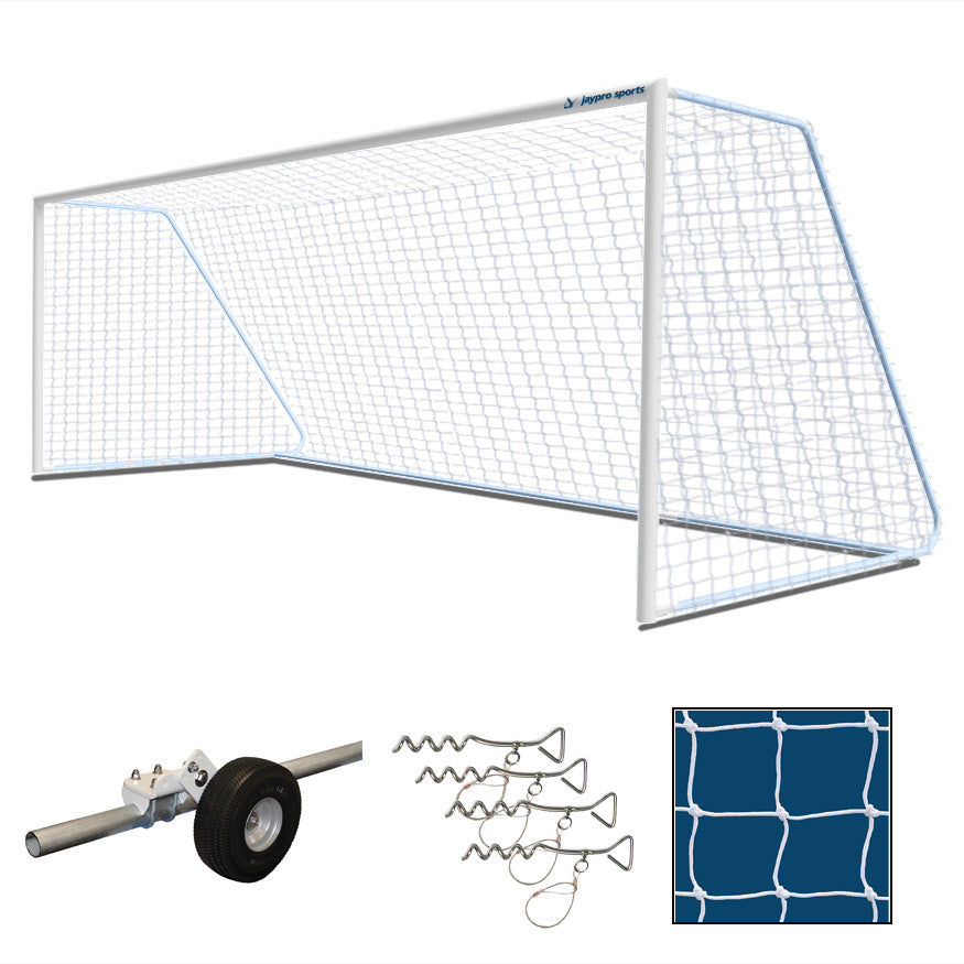 Jaypro Sports - Classic Official Round Goal Package (8 ft.H x 24 ft.W x 4 ft. x 10 ft.) - NFHS, NCAA, FIFA Compliant: Jayp...