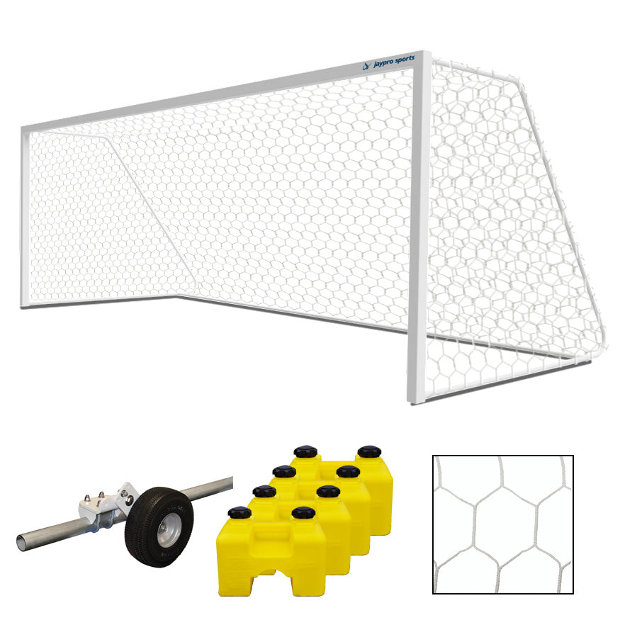 Jaypro Sports - Classic Official Square Goal Deluxe Package (8 ft.H x 24 ft.W x 4 ft.B x 10 ft.D) - NFHS, NCAA, FIFA Compl...