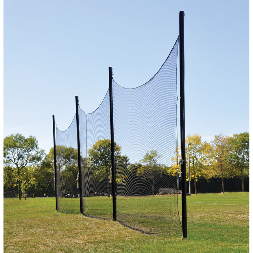 Field safety soccer net system 20ft tall designed to stop errant passes and shots