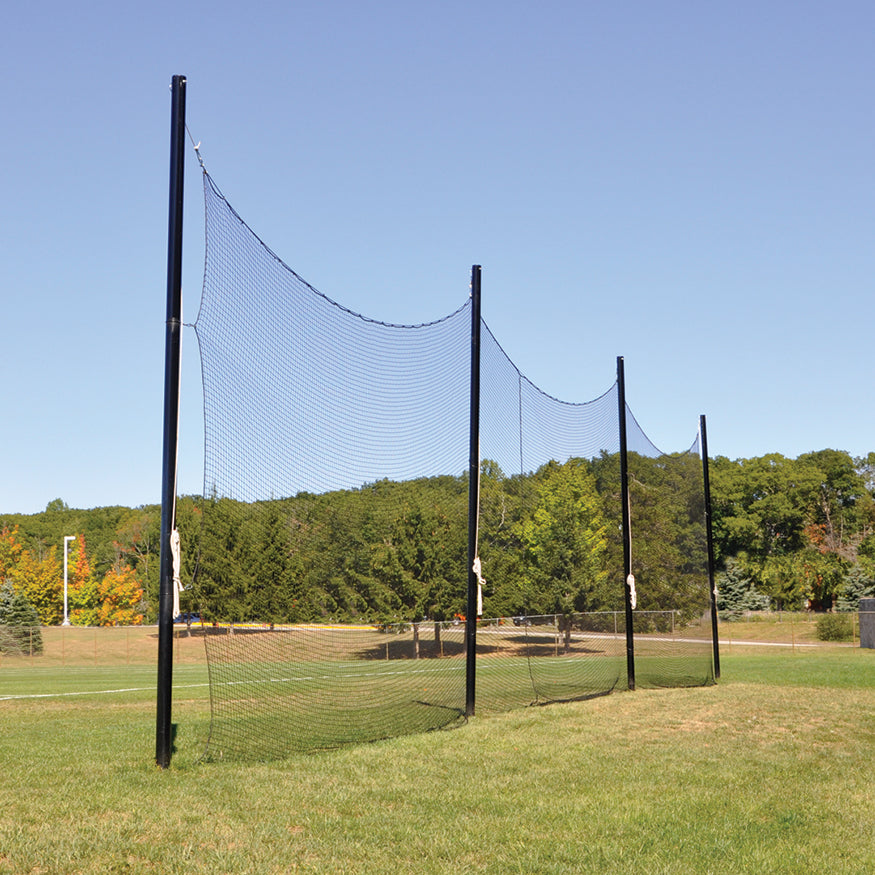 FieldPro soccer containment net with knotted black nylon for school and park fields