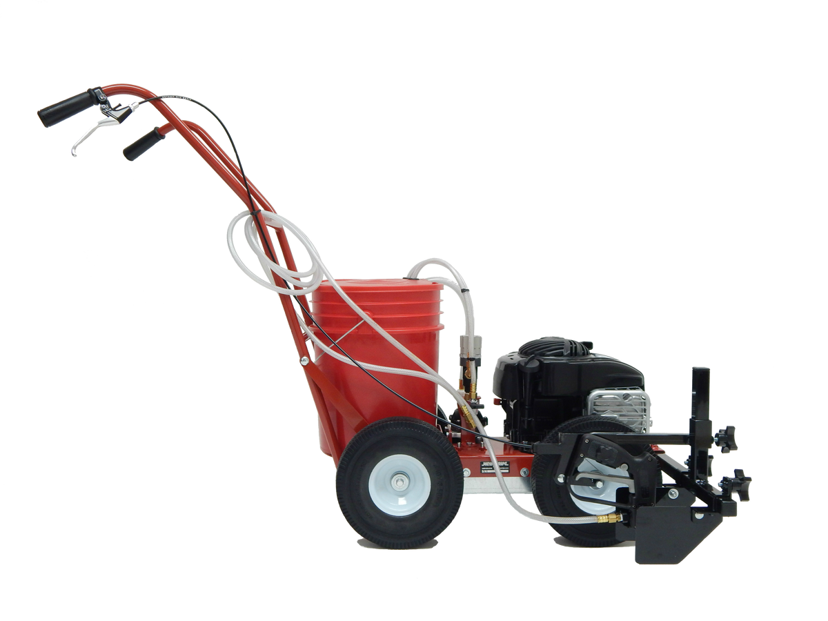 Newstripe EcoLiner LT side view showing portable push design field striping equipment easy transport