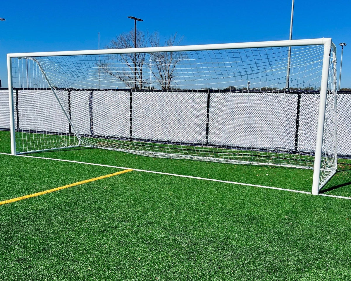 Channel series soccer goal showing full-size 8x24 professional aluminum frame