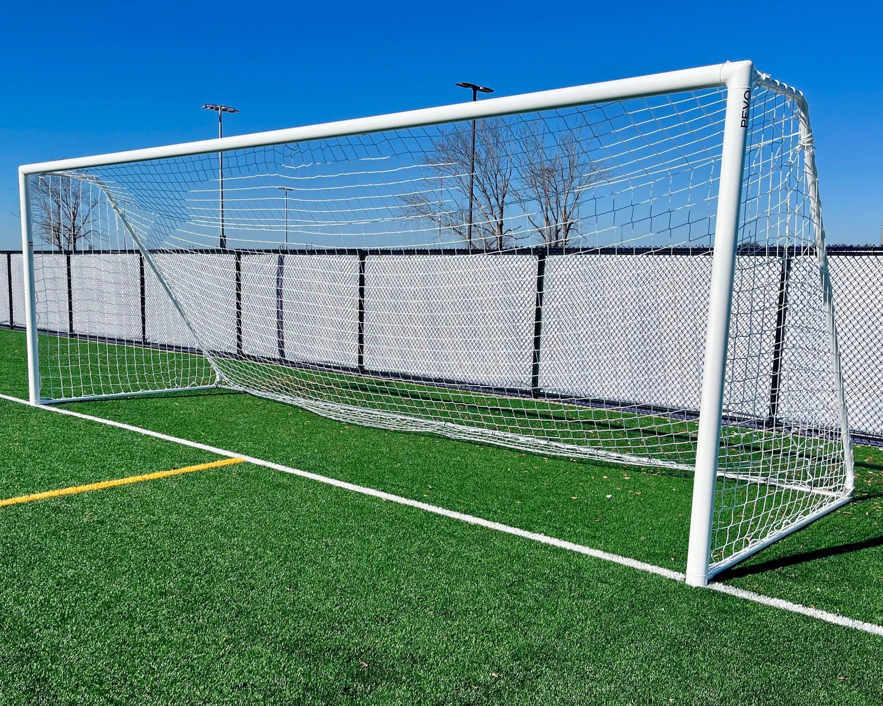 Channel series youth soccer goal showing robust aluminum frame and professional finish