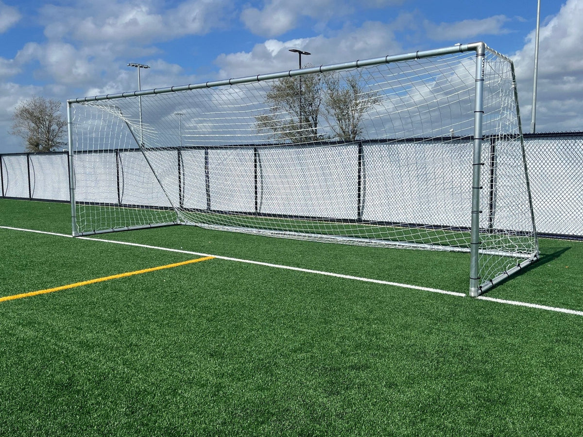 Budget-friendly PEVO Economy Series soccer goal 8 x 24, lightweight aluminum tube construction