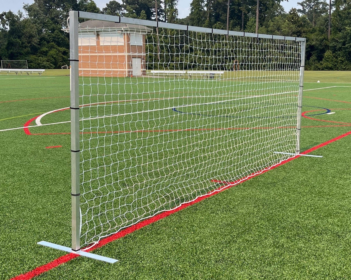 PEVO double-sided flat-faced soccer training goal 6.5x18.5, perfect for shared field practice