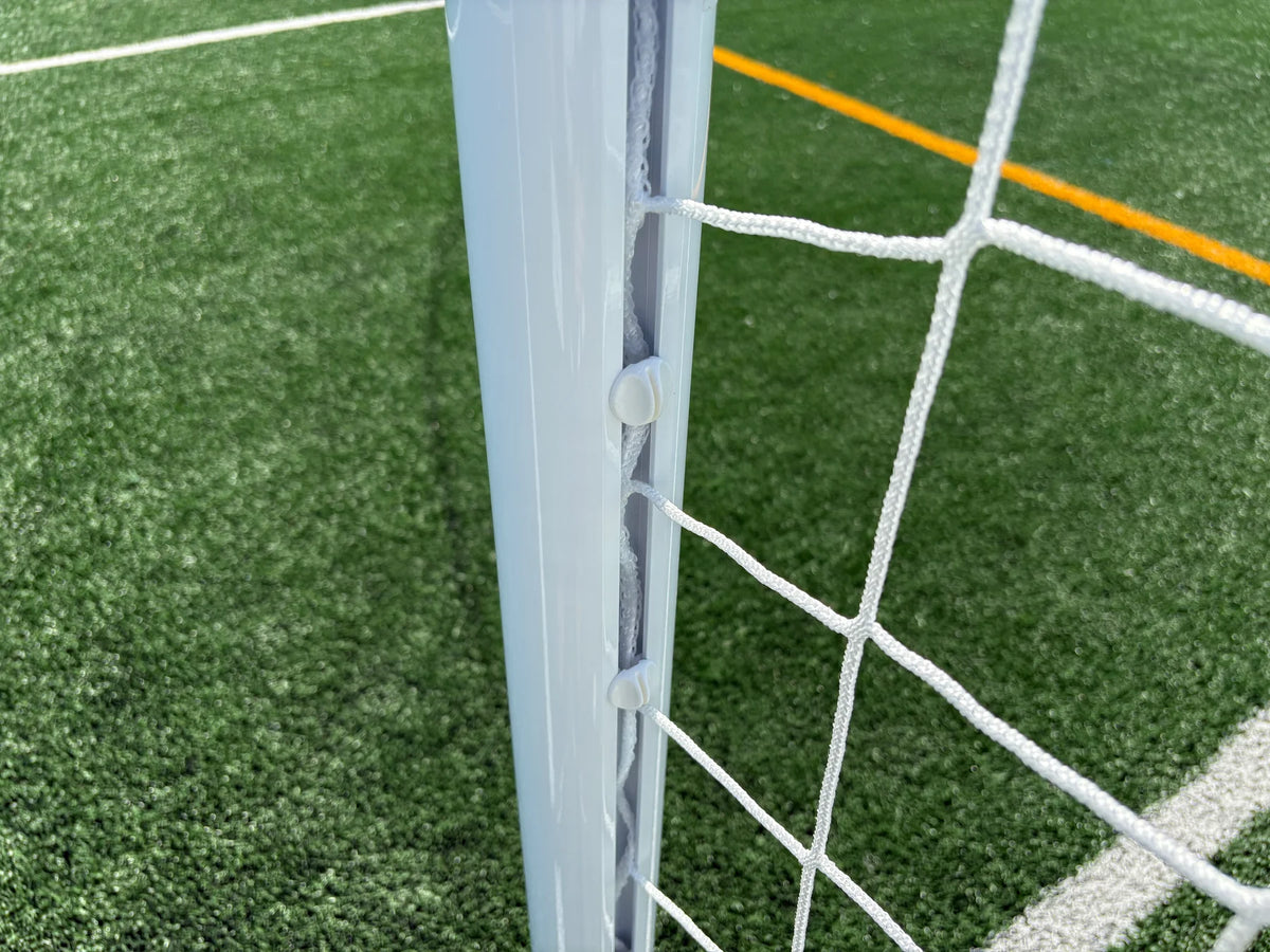 MP channel clips showing twist-lock mechanism for secure net placement in channel system