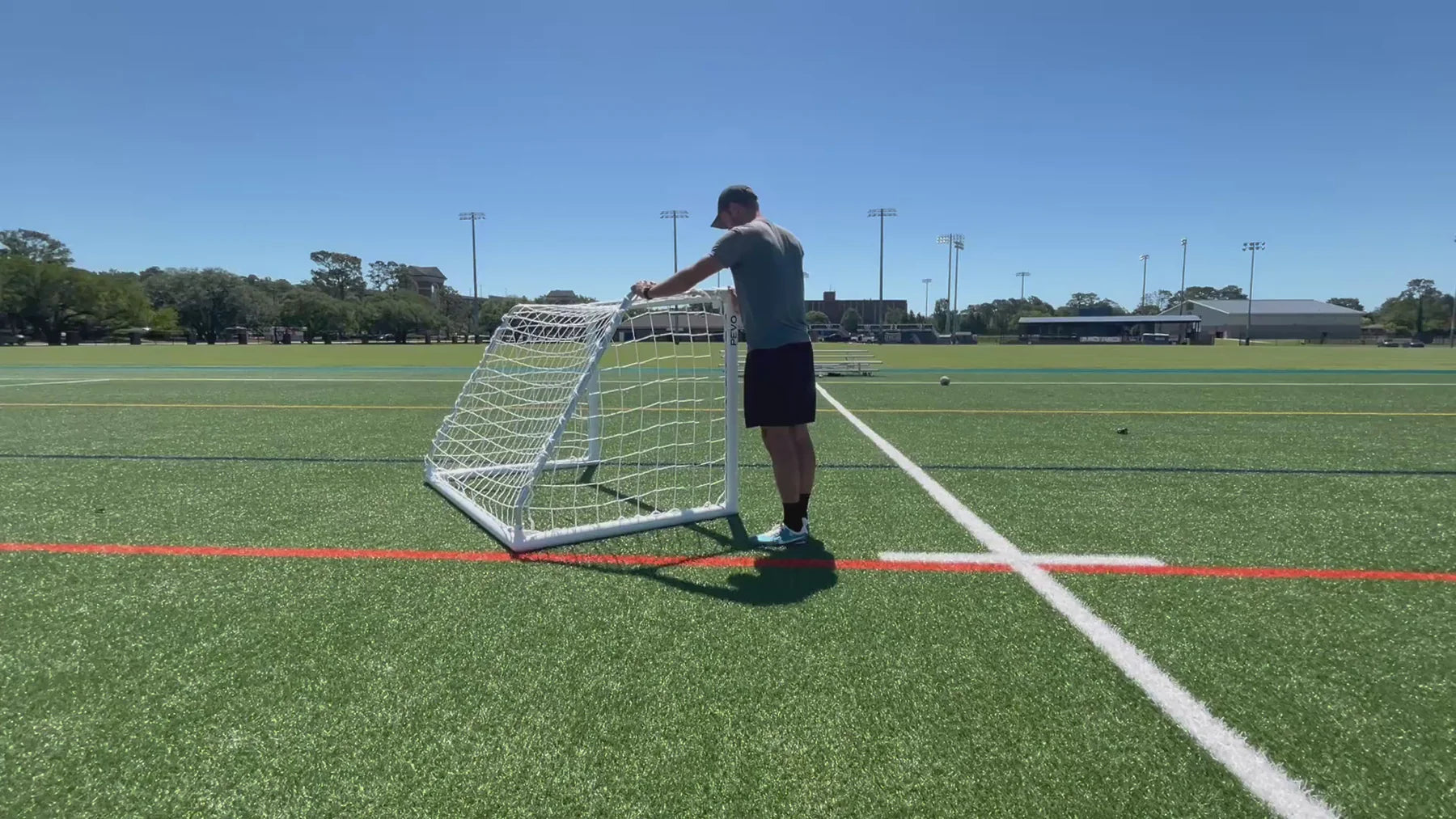 Park series 4x6 soccer goal showing lightweight aluminum construction for backyard