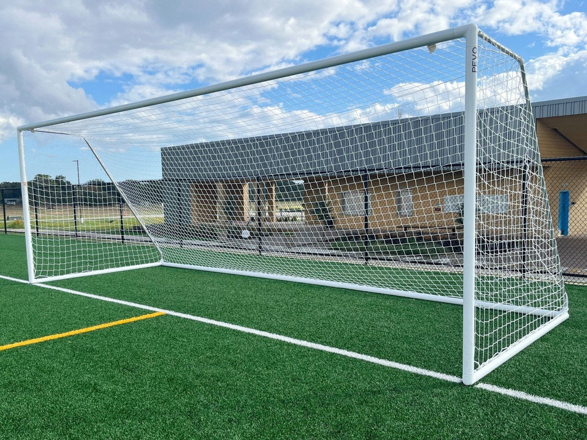 Park series youth soccer goal 6.5x12 showing compact U10 size aluminum frame construction