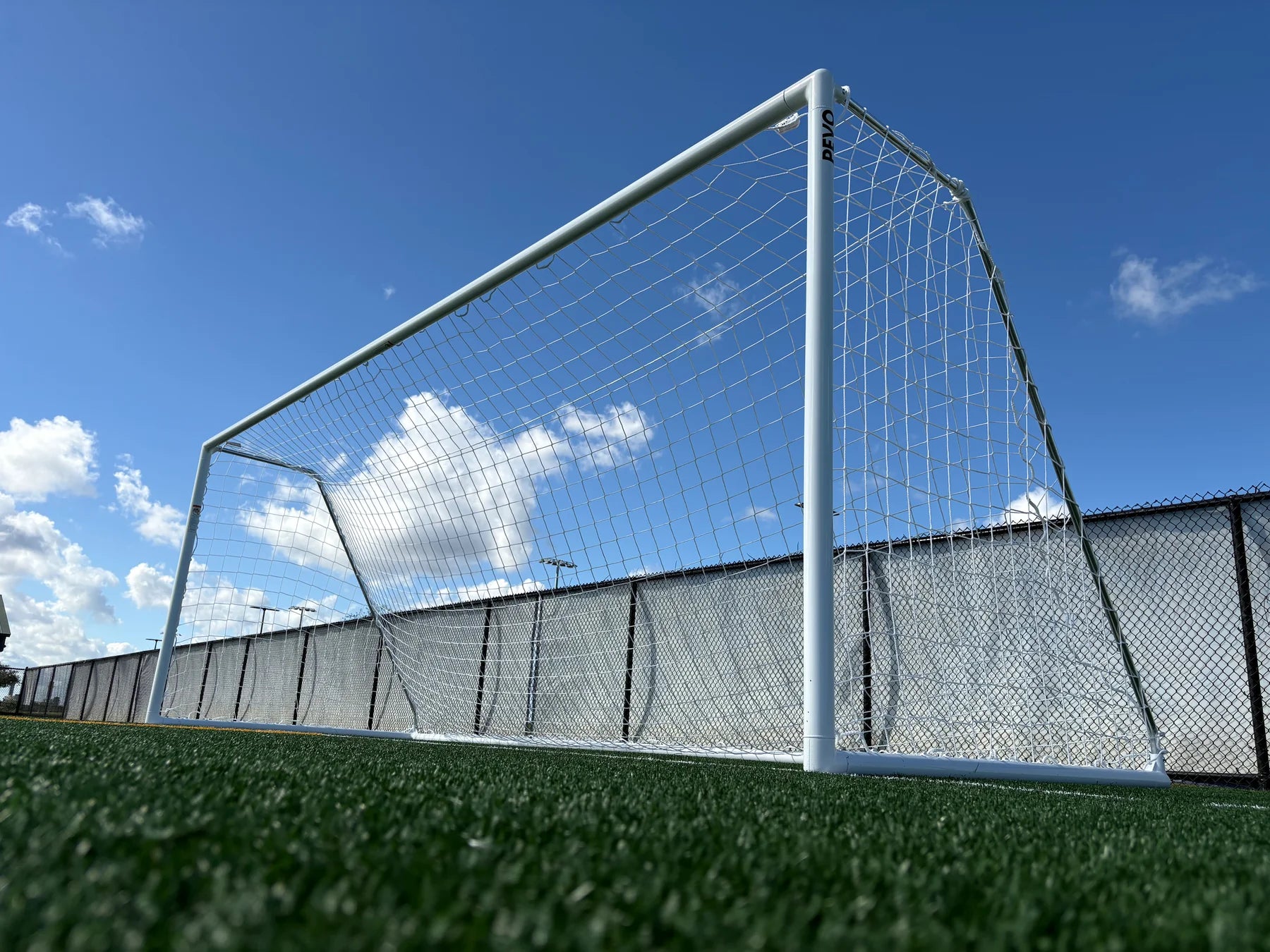 Park series soccer goal 6.5x18.5 aluminum frame showing lightweight professional youth goal