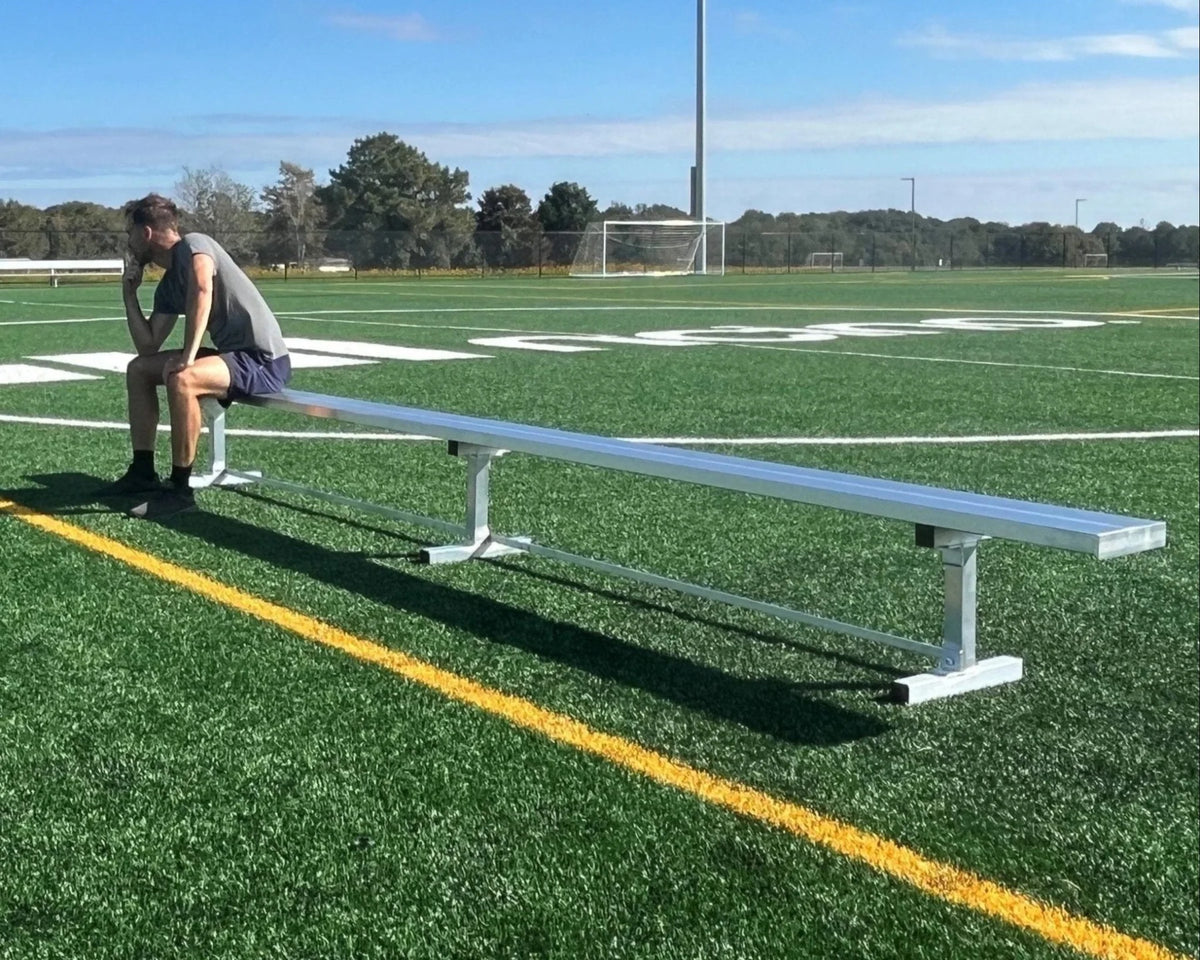 PEVO aluminum soccer team bench portable sideline seating, lightweight professional construction