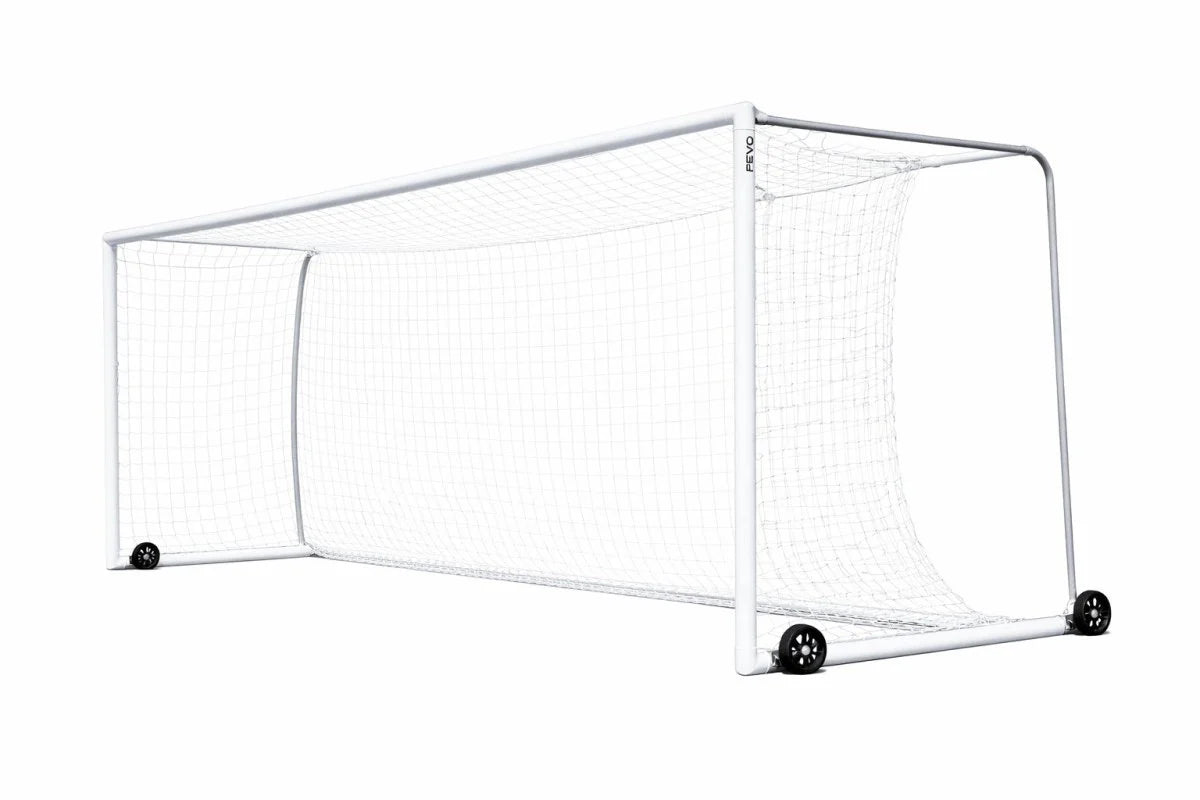 Stadium series soccer goal showing professional boxed-style full-size aluminum frame