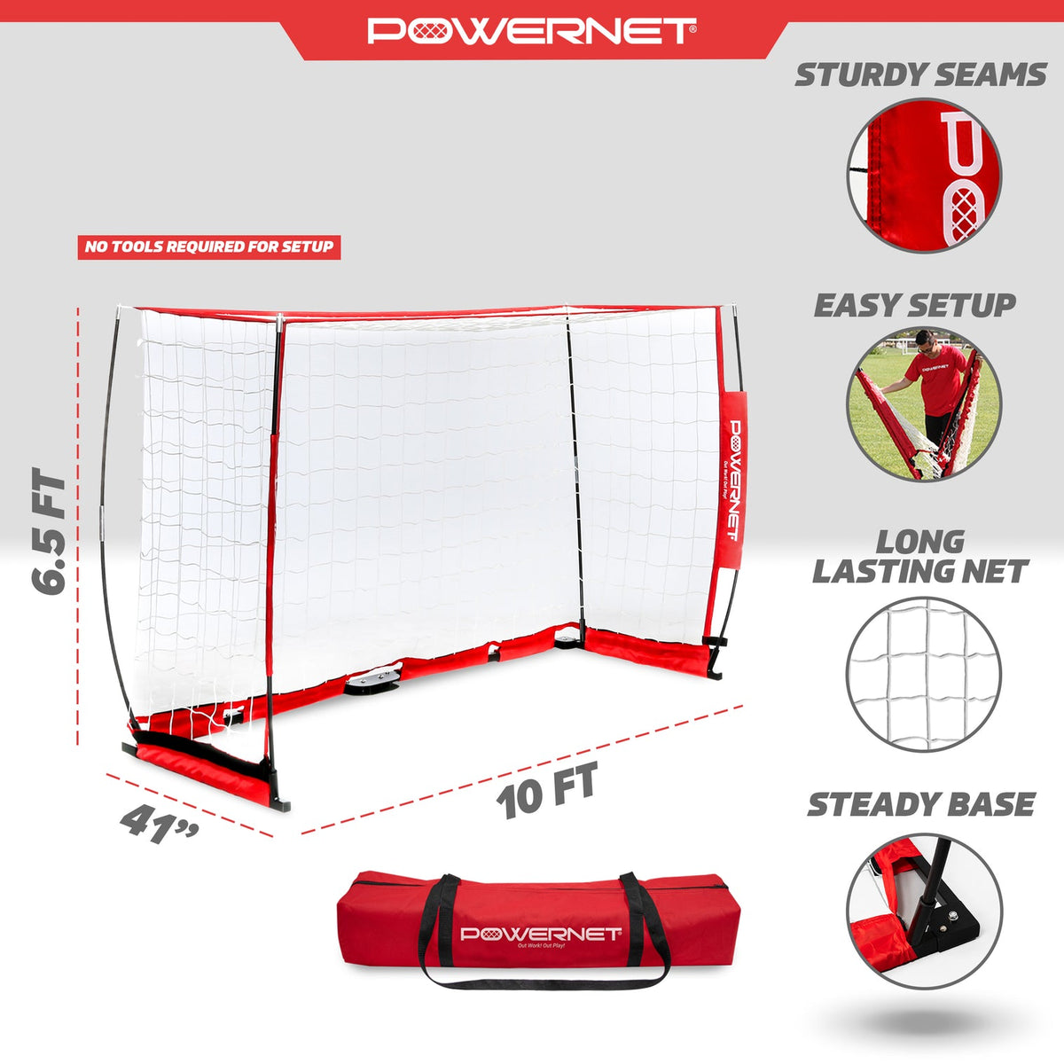 Futsal Goal side angle demonstration portable lightweight structure