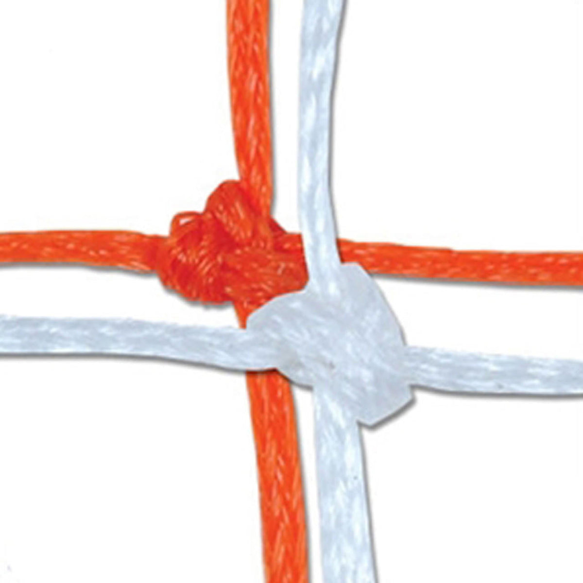 Regulation 8x24 soccer goal net pair with 5mm braided polyethylene white
