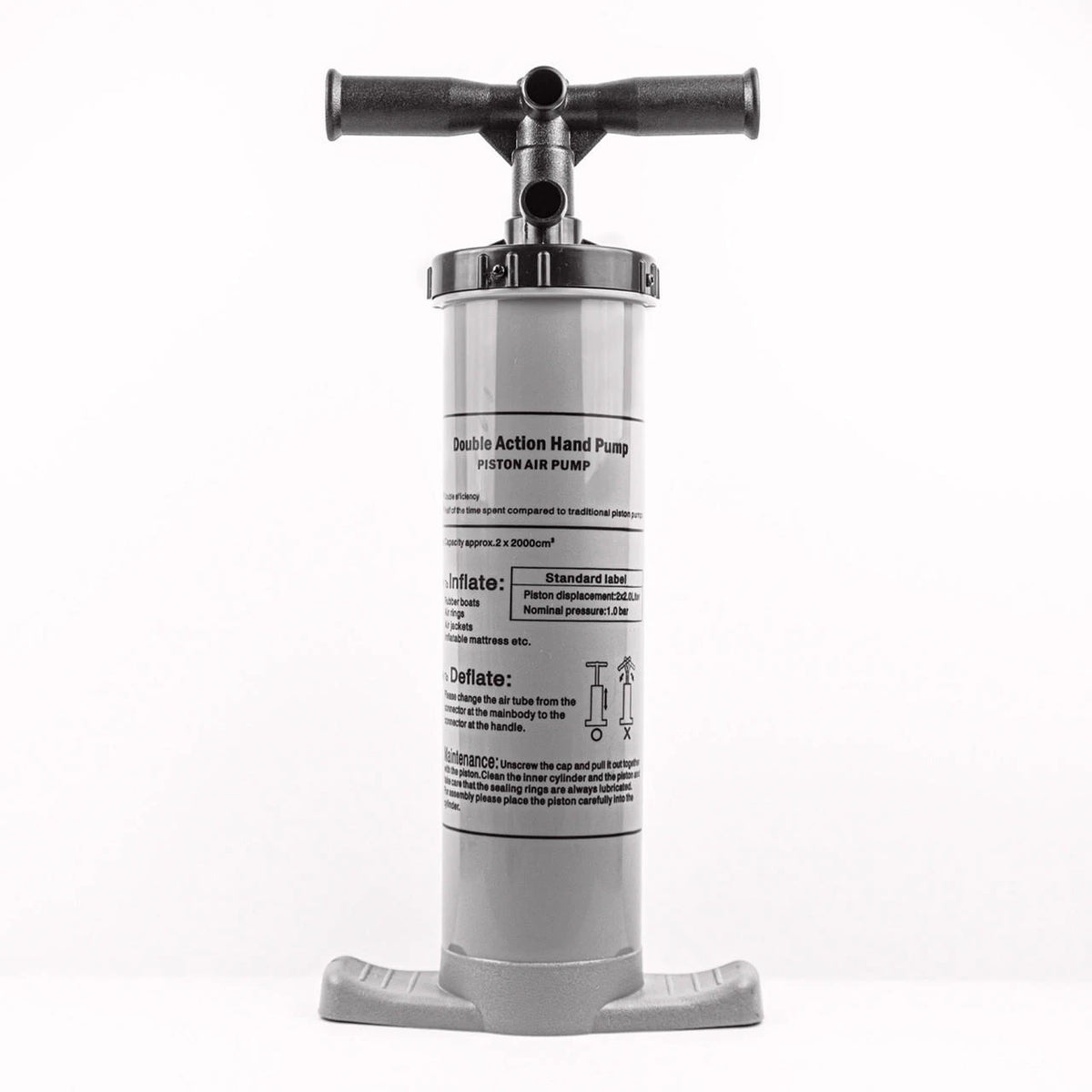 Manual air pump for inflatable BUD training mannequin with quick release for team training and practice