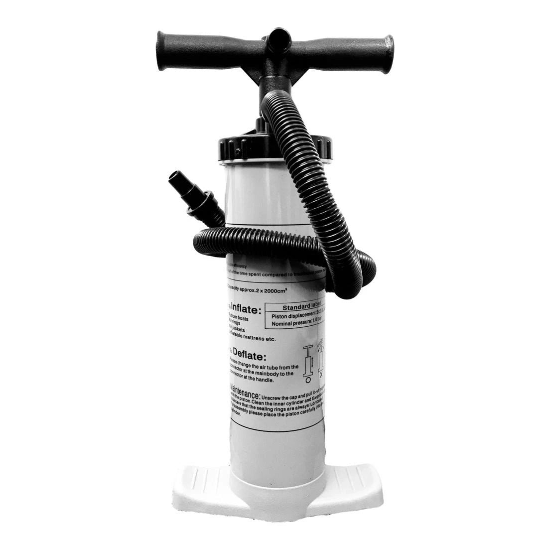 Manual air pump for inflatable BUD training mannequin with quick release for team training and practice
