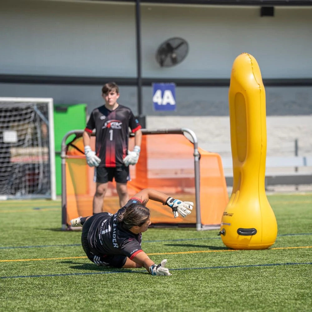 6-foot tall inflatable goalkeeper training defender mannequin for safe drills for team training and practice