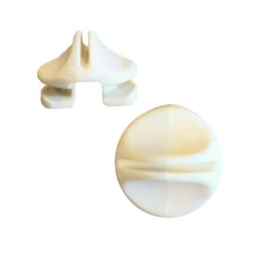 White channel net clips for securing goal net inside Premier Pro aluminum channels