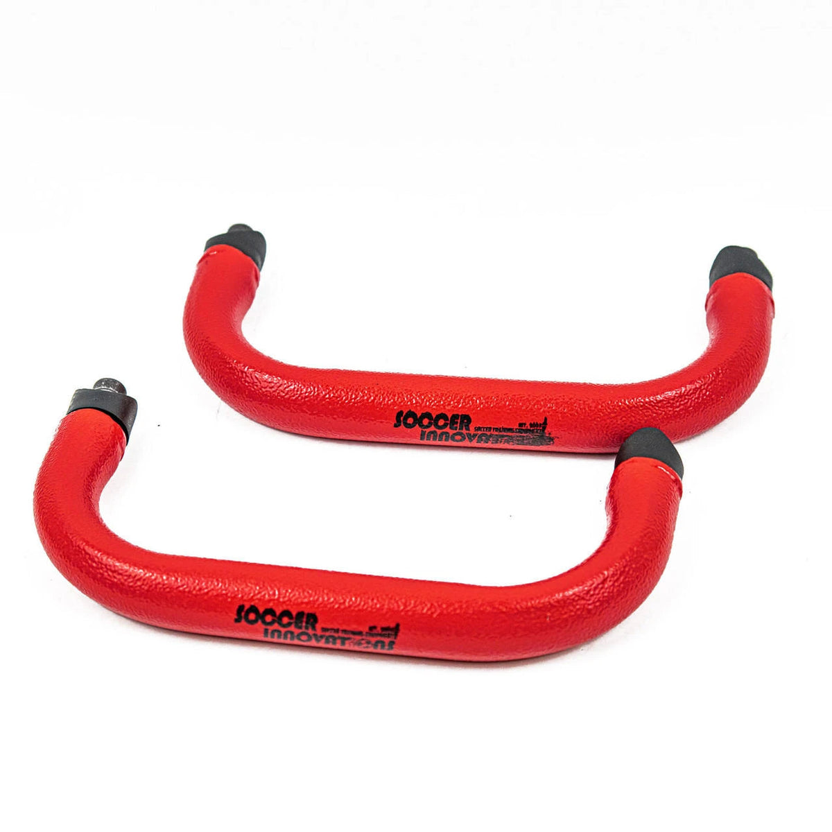 Durable hand-held soccer rebounder showing rust-resistant powder-coated steel frame construction