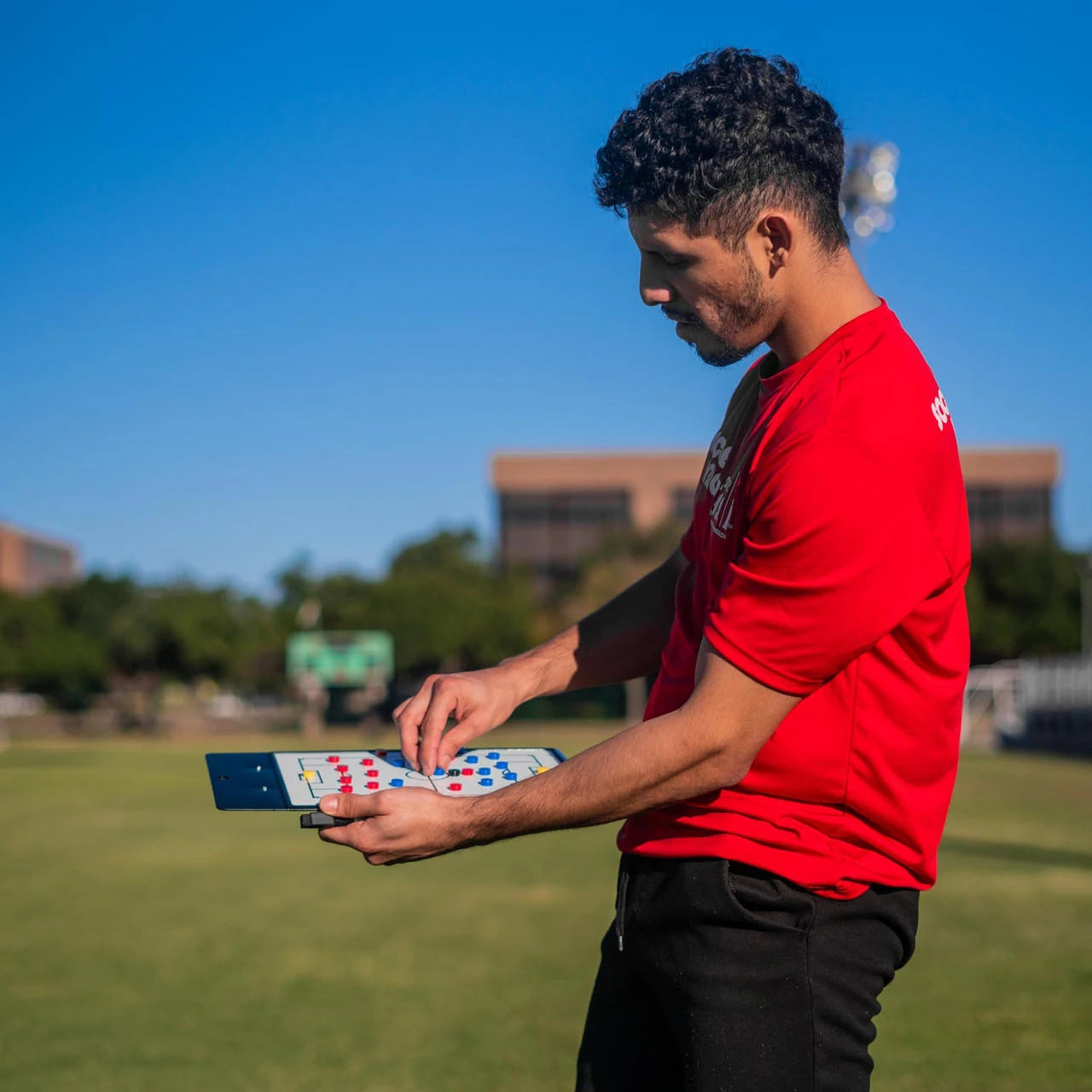 Magnetic tactics clipboard double-sided full field and half field views